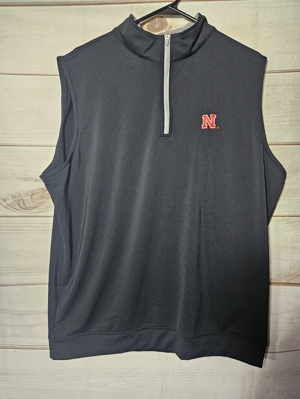 Peter Millar Nebraska Cornhuskers Galway Quarter-Zip Vest - Black - Men’s Large